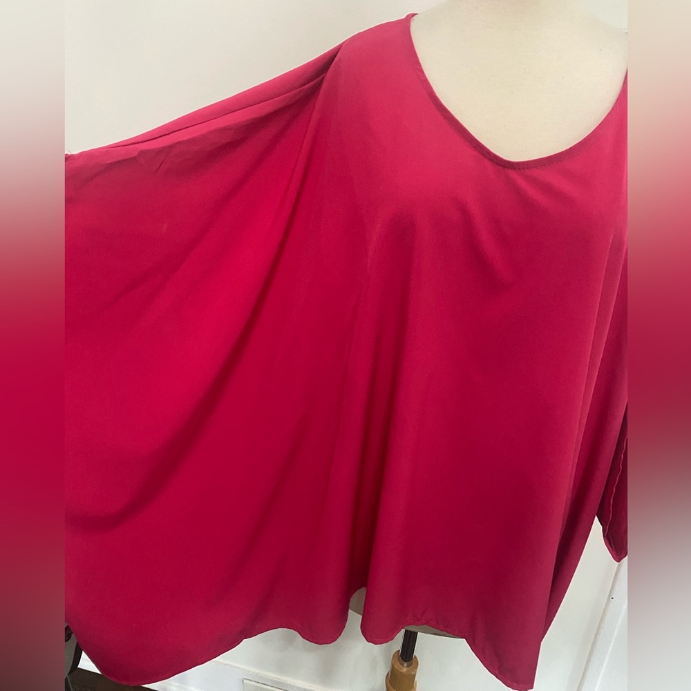 Poncho Style Pullover Fuchsia TopSize - Size L/XL.